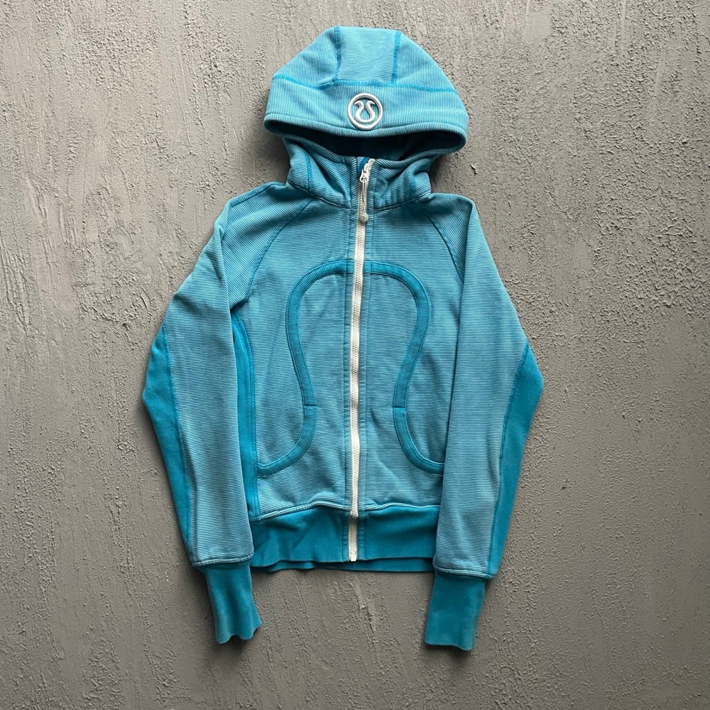 Lululemon Scuba Full Zip Hoodie Women Size 4 Blue Y2K